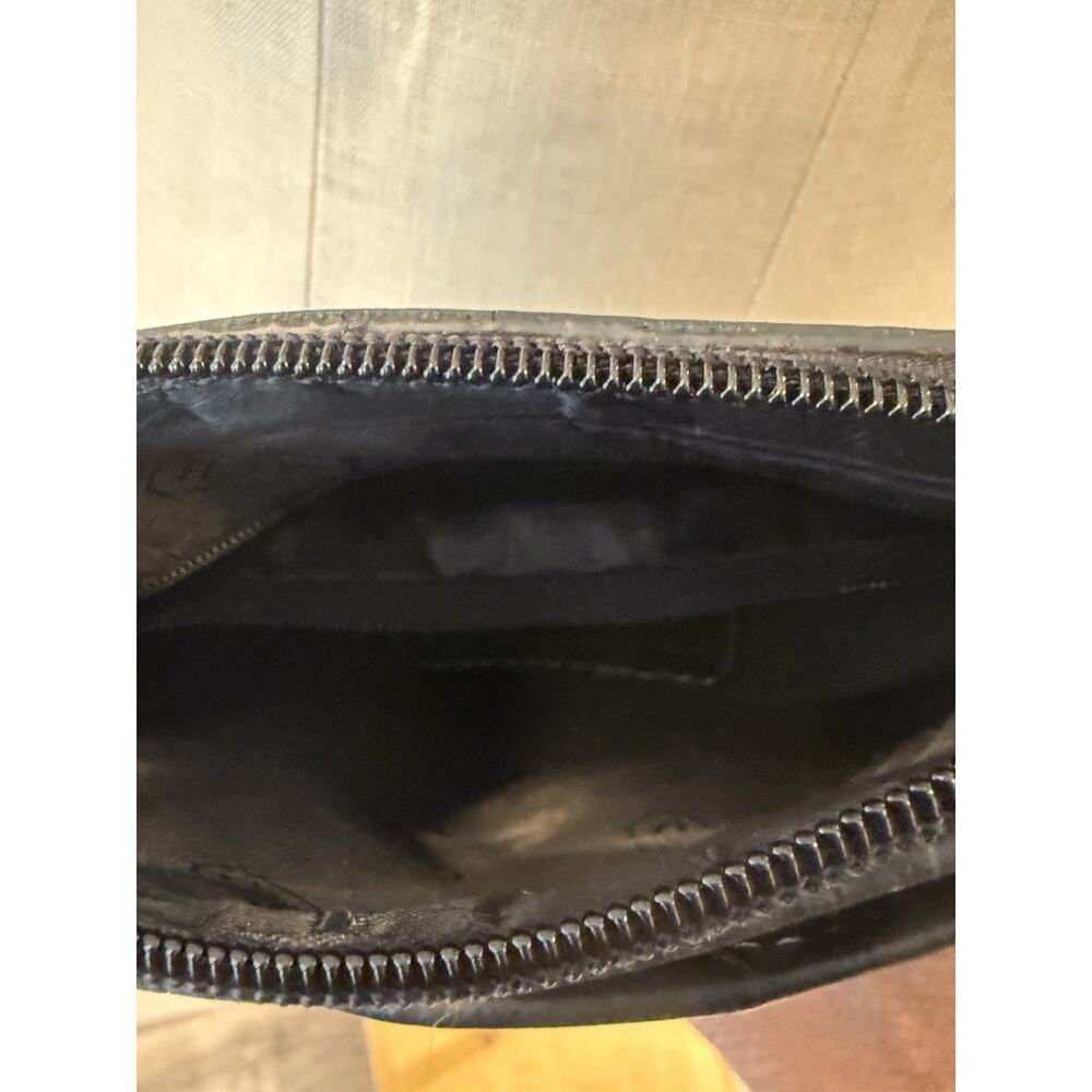 Coach Black Signature C Crossbody Bag Purse Adjustable Strap Zip Top Logo - Picture 8 of 10